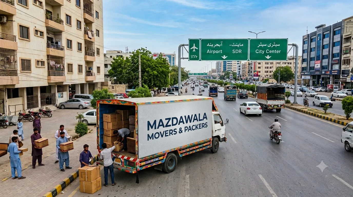 House Shifting in Shahrah-e-Faisal Karachi Mazdawala Movers & Packers